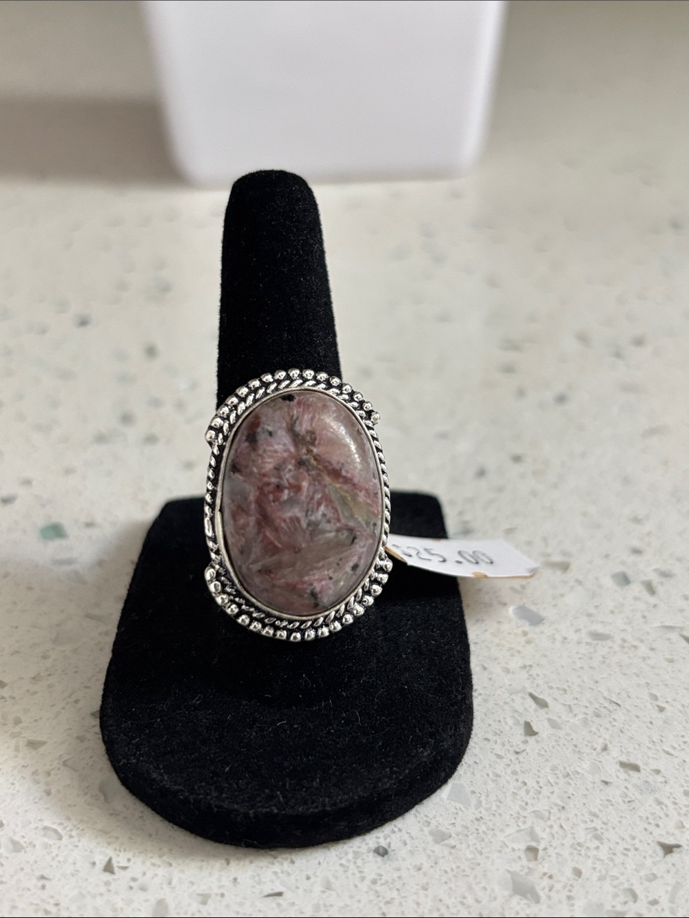 Sterling Charoite Gemstone Oval Ring Size 7.25